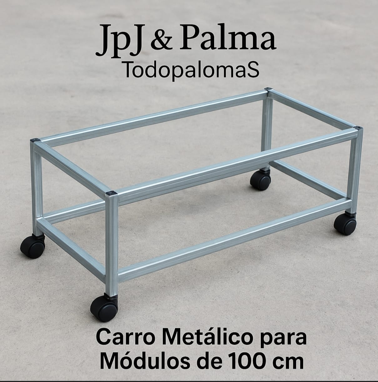 Carro Metálico con Ruedas para Módulos de 100 cm