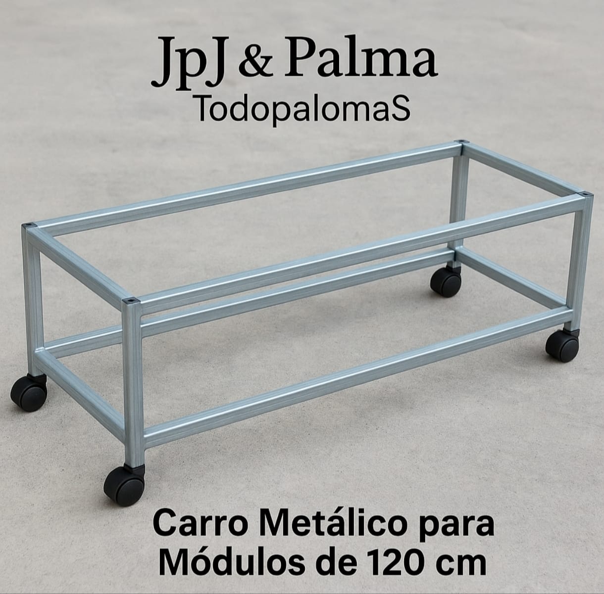 Carro Metálico con Ruedas para Módulos de 120 cm