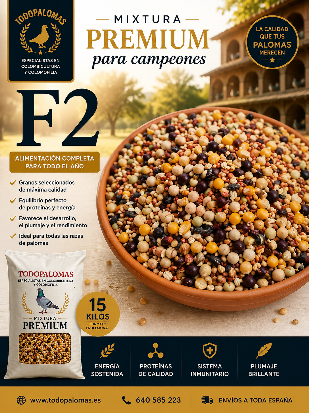 Mixtura Premium Óptima F2 –15kg