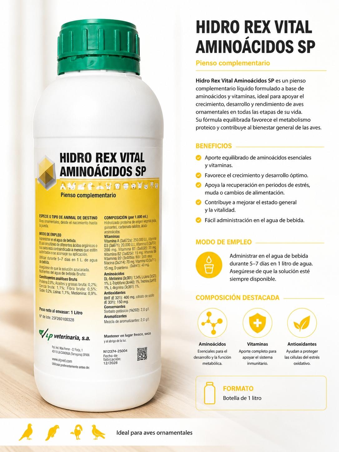 Hidro Rex Vital Aminoácidos SP 1L