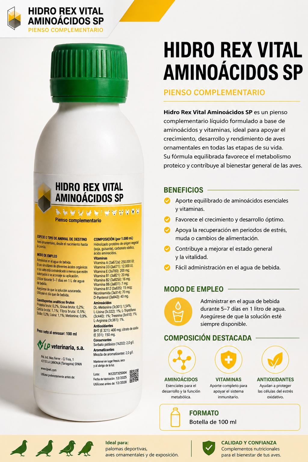 Hidro Rex Vital Aminoácidos SP 100 ml